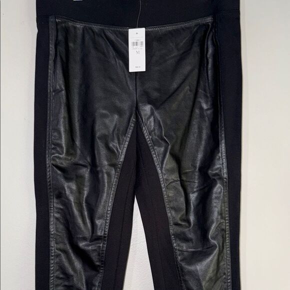 Ann Taylor Faux Leather Panel Pants Size Large - Picture 7 of 10